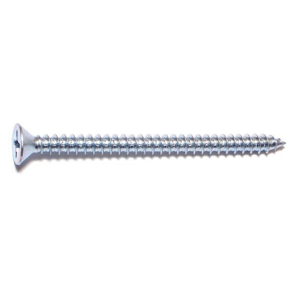 Midwest Fastener Sheet Metal Screw, #12 x 3 in, Zinc Plated Steel Flat Head Phillips Drive, 100 PK 03037 - main